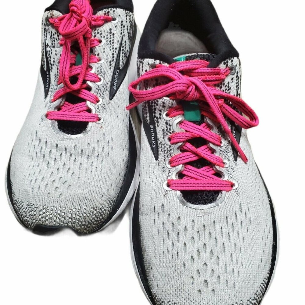 Brooks Ghost 11 White Pink Black Running Shoes Wom